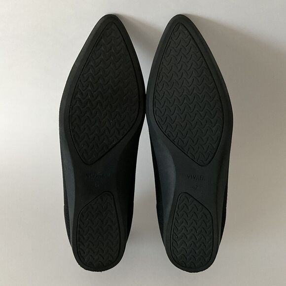 Vivaia Flats Size 42 US 10.5M Black Point-toe Slip-on Washable Travel - Picture 9 of 13